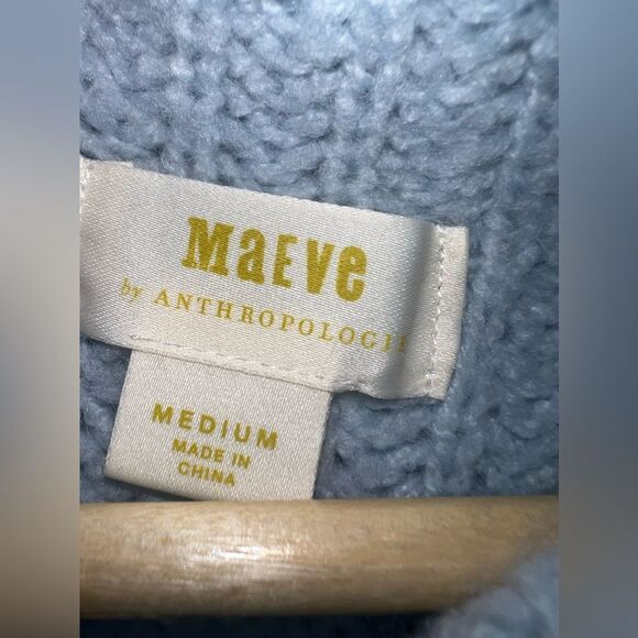 Maeve by Anthropologie Light Blue Cropped Knit Sweater Wool Alpaca Blend Sz. M - Picture 6 of 8